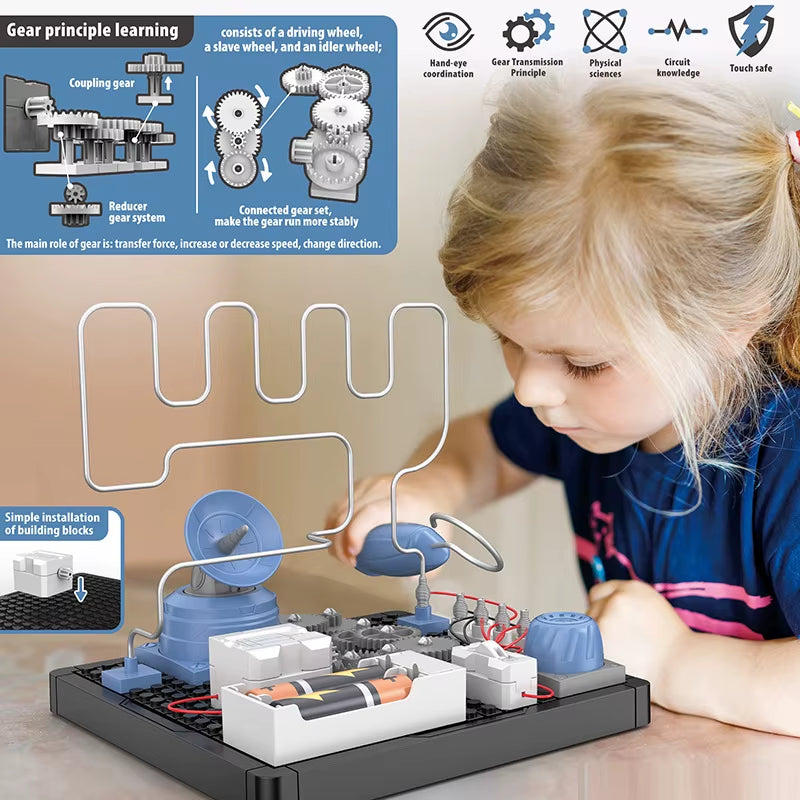 DIY Children'S Circuit Electronic Experiment STEM Set, Self Built Engineering Toy Set, Exploring Light Sound and Sports Science